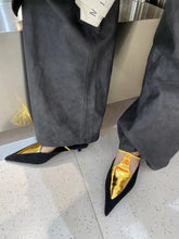 LBSFY  -  Fashion Women Slides Slippers 2024 New Arrivals Party Pumps Thin Mid Heels Gold Silver Summer Outside Casual Pumps Low Heeled